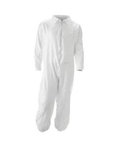 MALT ProMax Coverall - Recommended for: Chemical, Painting, Food Processing, Pesticide Spraying, Asbestos Abatement - Large Size - Zipper Closure - Polyolefin - White - 25 / Carton