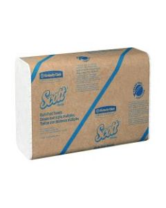 Scott Multi-Fold 1-Ply Paper Towels, 100% Recycled, 250 Sheets Per Pack, Case Of 16 Packs