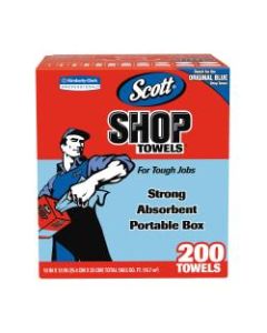 Scott Original Shop Towels - Towel - 10in Width x 13in Length - 200 / Box - 8 / Carton - Blue