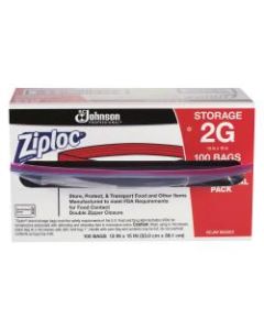 Ziploc Double Zipper Bags, 2 Gallon, Clear, Case Of 100