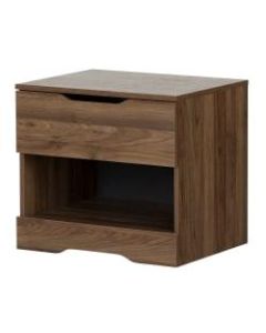 South Shore Holland 1-Drawer Nightstand, 19-3/4inH x 22-1/4inW x 17inD, Natural Walnut