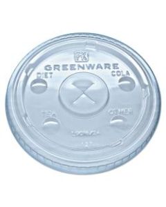 Fabri-Kal Greenware Cold Drink Cup Lids, Fits 16-, 18- And 24-Oz Cups, Clear, Carton Of 1,000 Lids