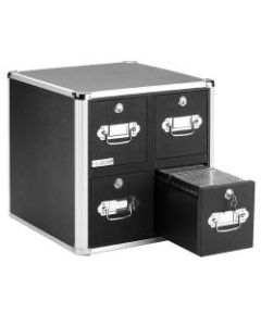 Vaultz 4-Drawer CD Cabinet, 15 1/2inH x 14 1/2inW x 15 1/2inD, Black