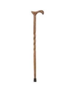 Brazos Walking Sticks Twisted Oak Walking Cane With Derby Handle, 37in, Brown