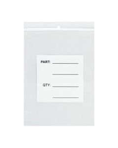 Office Depot Brand Parts Bags With Hang Holes, 9in x 12in, Clear/White, Case Of 1,000