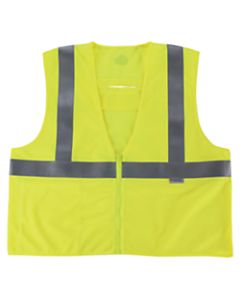 Ergodyne GloWear Flame-Resistant Hi-Vis Safety Vests, Type R, Class 2, Large/X-Large, Lime, Pack Of 6 Vests