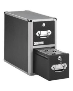 Vaultz 2-Drawer Vertical CD Cabinet, 14 3/4inH x 8inW x 15 1/4inD, Black