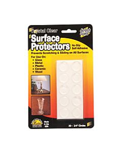 Master Caster Scratch Guard Surface Protectors, 3/4in Diameter Circles, Clear, Pack Of 20