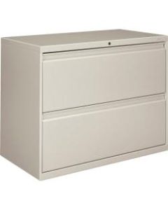 HON 800 36inW Lateral 2-Drawer File Cabinet With Lock, Metal, Light Gray