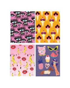 Inkology 2-Pocket Portfolios, 11-3/4in x 9-1/2in, Letter Size, Kendra Dandy Quirky Designs, Pack Of 24 Portfolios