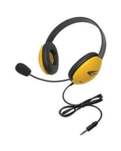 Califone Stereo Yellow Headphone With To Go 3.5Mm Plug - Stereo - Mini-phone (3.5mm) - Wired - 32 Ohm - 20 Hz - 20 kHz - Over-the-head - Binaural - Supra-aural - 5.50 ft Cable - Electret, Noise Reduction Microphone - Yellow