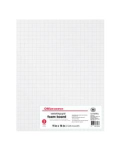 Office Depot Brand Vanishing Grid Foam Board, 11in x 14in, White, Pack Of 2