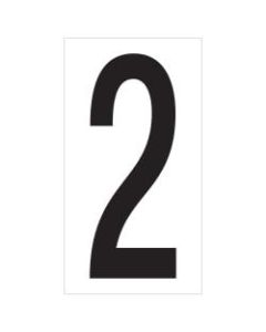 Office Depot Brand Vinyl Warehouse Labels, DL9302, Number 2, 3 1/2in, Black/White, Case Of 50