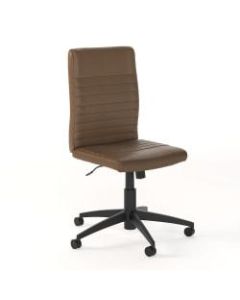 Bush Business Furniture Archive Mid-Back Ribbed Bonded Leather Office Chair, Saddle, Standard Delivery