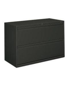 HON 800 42inW Lateral 2-Drawer File Cabinet With Lock, Metal, Charcoal