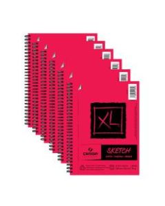Canson XL Sketch Pads, 5-1/2in x 8-1/2in, 50-lb, Natural White, 100 Sheets Per Pad, Pack Of 6 Pads