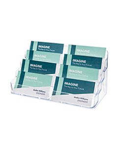 Deflect-O 8-Compartment Business Card Holder, 3 7/8inH x 7 7/8inW x 3 5/8inD, Clear