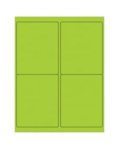 Office Depot Brand Labels, LL181GN, Rectangle, 4in x 5in, Fluorescent Green, Case Of 400