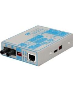 FlexPoint T1/E1 Fiber Media Converter RJ48 ST Single-Mode 30km - 1 x T1/E1; 1 x ST Single-Mode; No Power Adapter; Lifetime Warranty