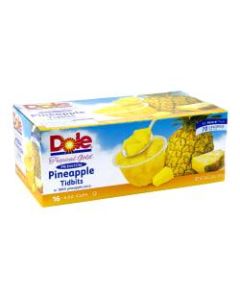 Dole Pineapple Tidbit Bowls, 4 Oz, Pack Of 16
