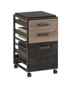 Bush Business Furniture Refinery 18inD Vertical 3-Drawer Mobile File Cabinet, Rustic Gray/Charred Wood, Standard Delivery