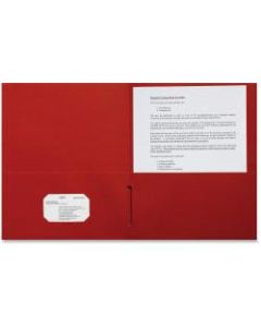 Sparco Leatherette Portfolio, 8-1/2in x 11in, 2 Pocket, Red, Box of 25