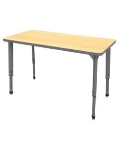 Marco Group Apex Series Rectangle Adjustable Table, 30inH x 48inW x 24inD, Maple/Gray