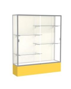 Waddell Spirit 4-Shelf Floor Display Case, 72inH x 60inW x 16inD, Goldenrod Base/Satin Finish
