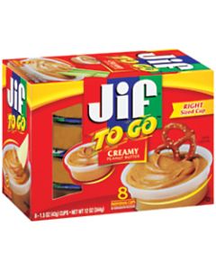 Jif To Go Creamy Peanut Butter, 1.5 Oz, Box Of 8