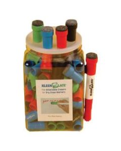KleenSlate 50% Recycled Eraser Caps For Large Dry-Erase Markers, Assorted, Pack Of 100
