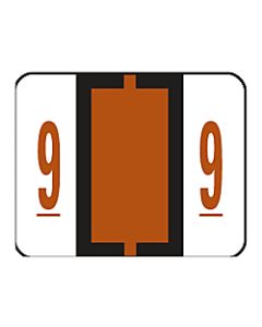 Smead BCCRN Bar-Style Permanent Numerical Labels, 9, Brown, Roll Of 500