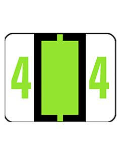 Smead BCCRN Bar-Style Permanent Numerical Labels, 4, Light Green, Roll Of 500