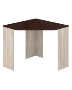 Bush Furniture Townhill Corner Desk, Washed Gray/Madison Cherry, Standard Delivery