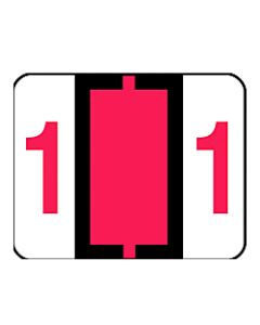 Smead BCCRN Bar-Style Permanent Numerical Labels, 1, Red, Roll Of 500