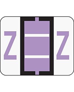 Smead BCCR Bar-Style Permanent Alphabetical Labels, Z, Lavender, Roll Of 500