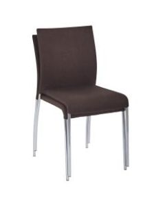 Ave Six Conway Stacking Chairs, Chocolate/Silver, Set Of 2