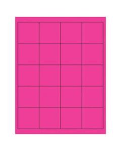 Office Depot Brand Labels, LL172PK, Rectangle, 2in x 2in, Fluorescent Pink, Case Of 2,000