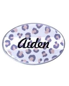 The Mighty Badge Animal Print Name Badge Kit, 2 5/8in x 1 3/4in, Leopard Print, Pack Of 10
