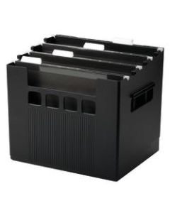 Pendaflex Super Decoflex 4-Storage File Folders, 11in x 12 3/4in x 10in, Black