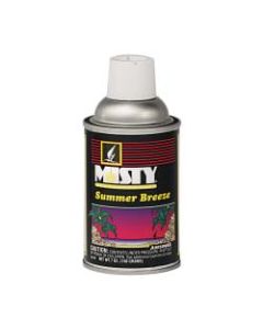 MISTY Summer Breeze Air Dispenser Refill - Aerosol - 6000 ft³ - 7 oz - Summer Breeze - 12 / Carton - Odor Neutralizer
