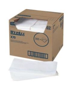 Wypall X70 Foodservice Quarter-Fold Towel Wipers, 12 1/2in x 23 1/2in, White, Carton Of 300