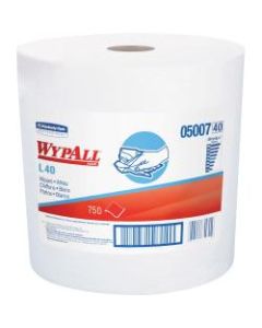 Wypall L40 Towels - 12.50in x 13.40in - 750 Sheets/Roll - White, Blue - Cellulose - Absorbent, Strong, Soft, Disposable - For General Purpose - 750 / Roll