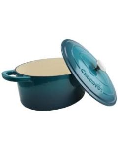 Crock-Pot Artisan 7-Quart Enameled Cast Iron Dutch Oven, Teal Ombre