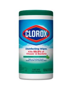 Clorox Disinfecting Wipes, Bleach-Free Cleaning Wipes - Wipe - Fresh Scent - 75 / Canister - 450 / Carton - White