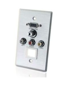 C2G Audio/Video/Keystone Faceplate - 1-gang - HD-15 VGA, 3.5mm Audio, Composite Video Out, Stereo Audio Line Out