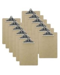 Charles Leonard Masonite Clipboards, 8 1/2in x 11in, Brown, Pack Of 12