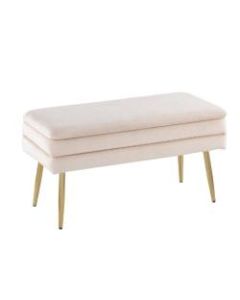 LumiSource Neapolitan Storage Bench, Gold/Cream