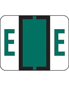 Smead BCCR Bar-Style Permanent Alphabetical Labels, E, Dark Green, Roll Of 500