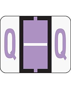 Smead BCCR Bar-Style Permanent Alphabetical Labels, Q, Lavender, Roll Of 500