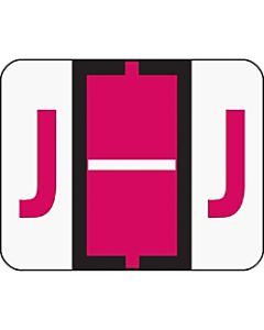 Smead BCCR Bar-Style Permanent Alphabetical Labels, J, Red, Roll Of 500